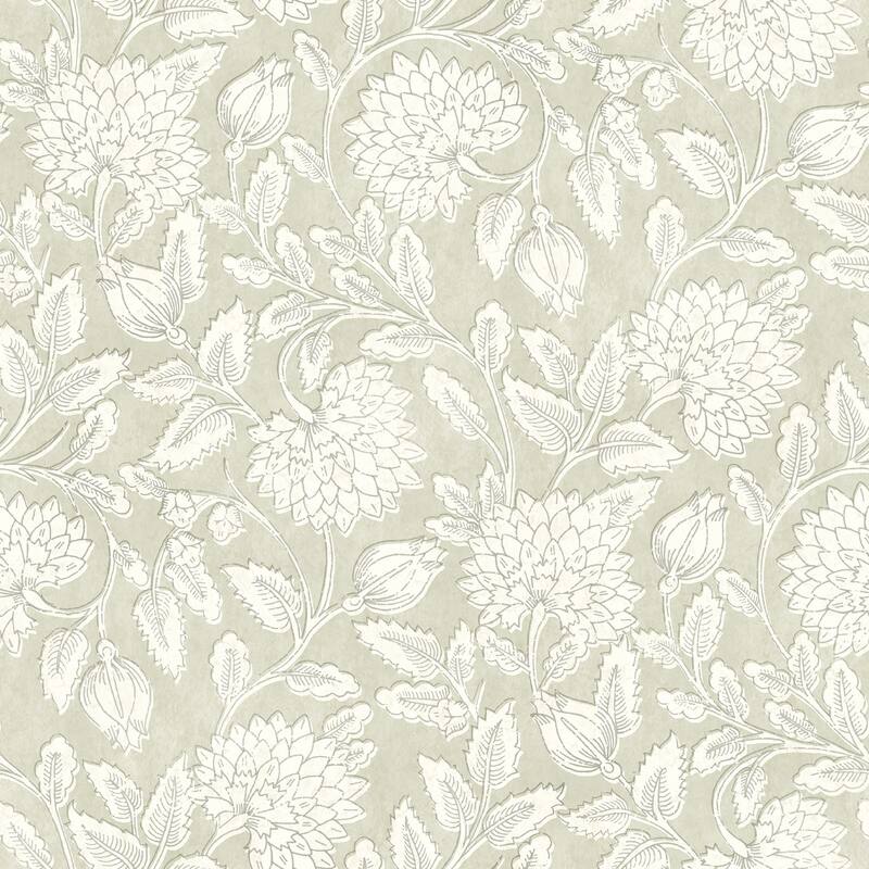 Chesapeake Vadouvan Sage Jacobean Trail Wallpaper