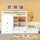 preview thumbnail 2 of 7, White Twin-Over-Twin Pine Bunk Bed with Wardrobe, Drawers, Shelves, Guardrail