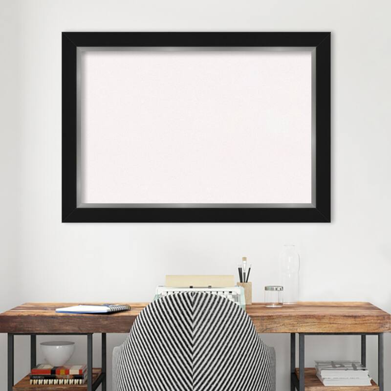 Eva Black Silver Framed White Corkboard Bulletin Board