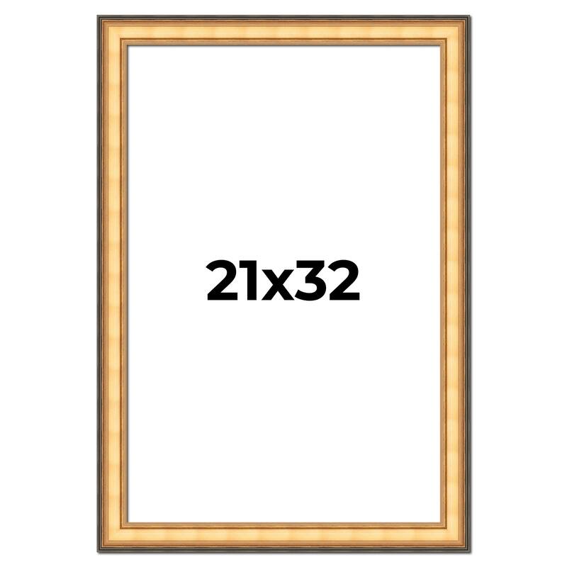 21x32 Frame Gold Plein Aire Solid Wood Picture Frame Width 2 Inches |