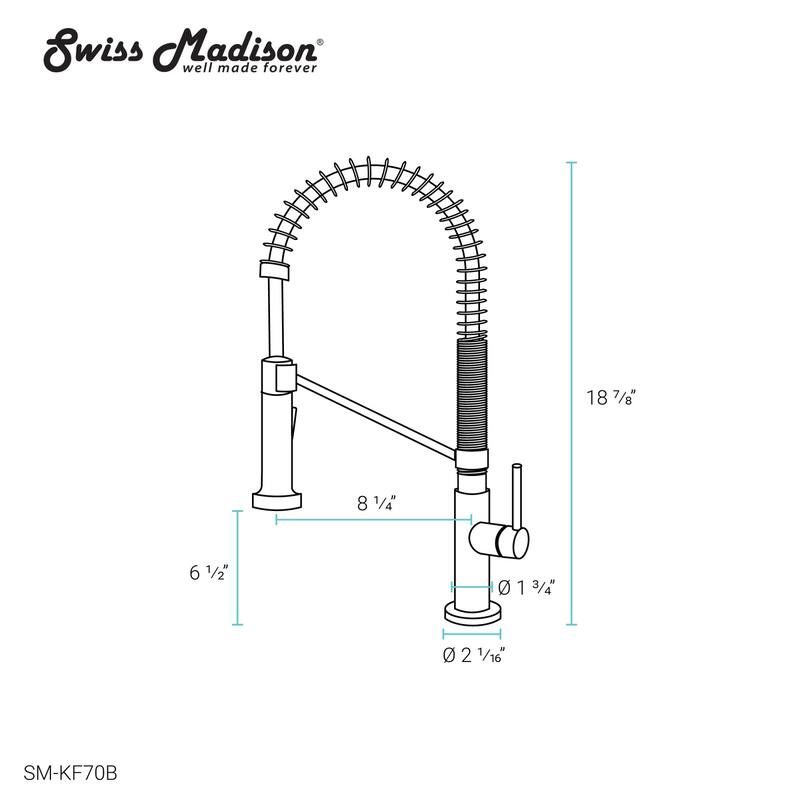 Swiss Madison SM-KF70 Nouvet 1.5 GPM Single Hole Pre-Rinse Pull Down