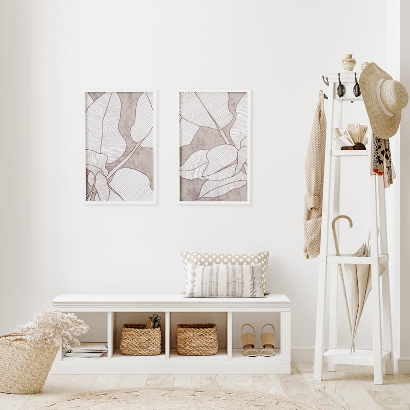palm leaf prints, set of 2