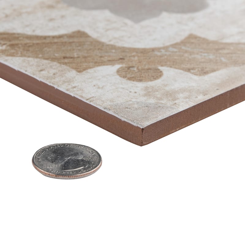 Merola Tile Kings Clay Blossom 17-5/8" x 17-5/8" Ceramic Floor and Wall Tile