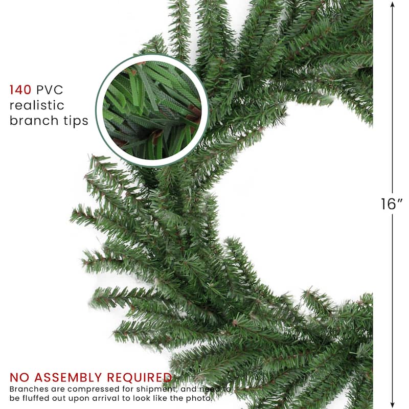 16" Mini Pine Artificial Christmas Wreath - Unlit