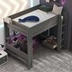 preview thumbnail 2 of 14, Dark Gray Full Size Solid MDF Gaming Loft Bed with Desk & Shelves