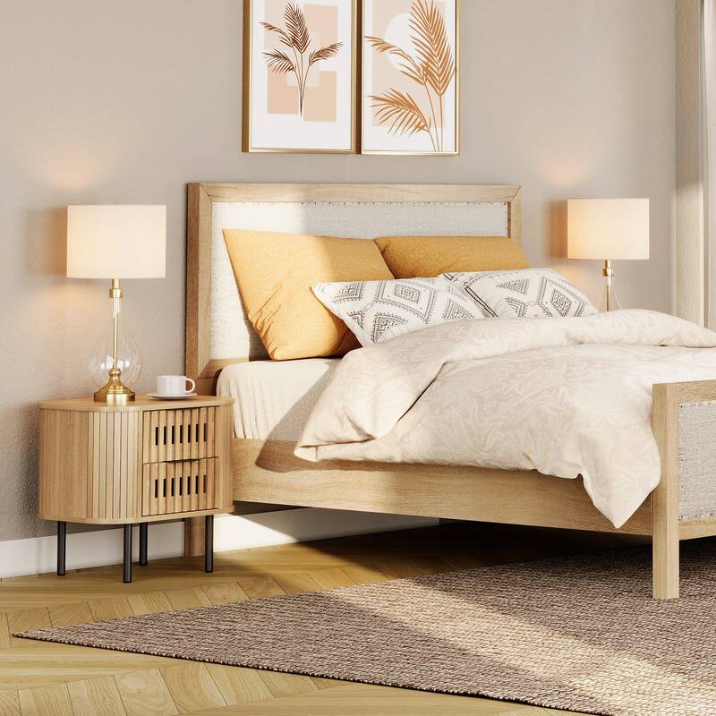 WAMPAT Fluted 2-Drawer Nightstand