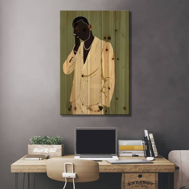 Pierre Print On Wood by Bria Nicole - Multi-Color