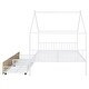 preview thumbnail 9 of 18, Full Size Metal House Bed with Two Drawers
