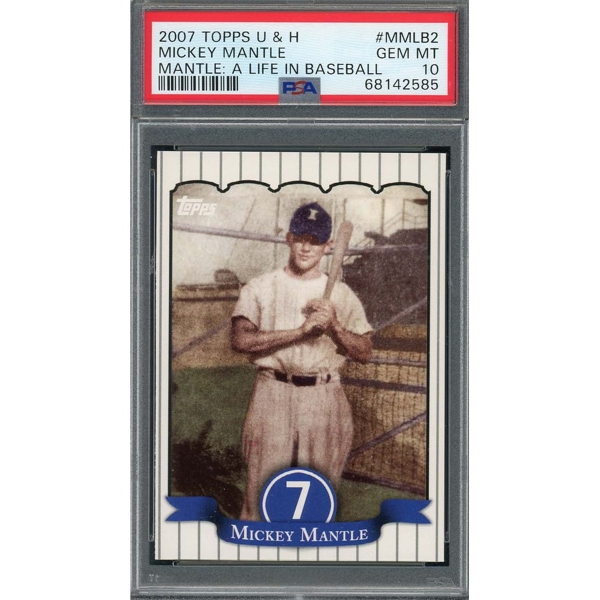Mickey Mantle 2007 Topps U&H A Life in Baseball Card #MMLB2 Graded PSA 10 - 8'6" x 11'6"