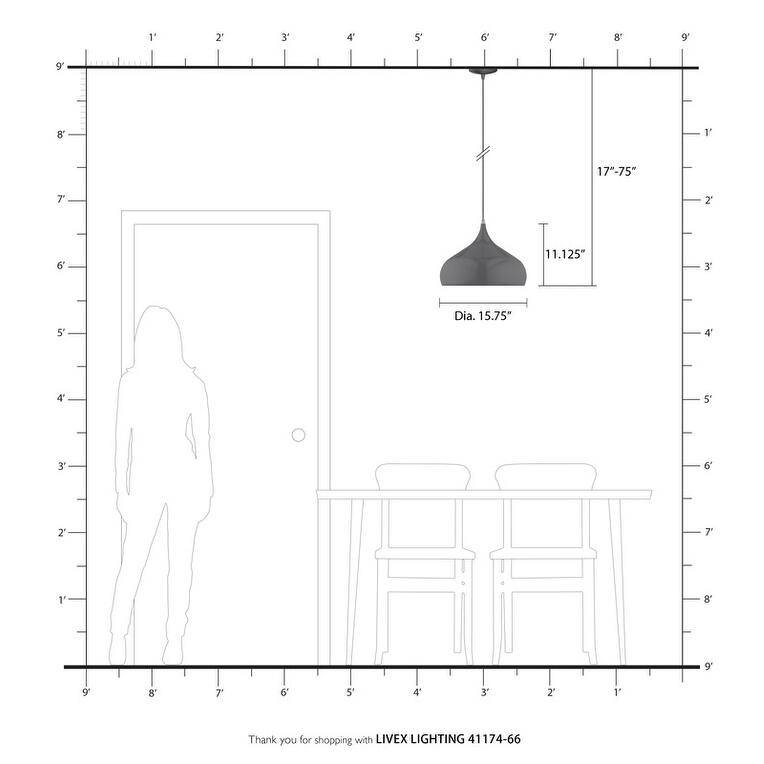 Livex Lighting 1-Light Mini Pendant, 41174-66, 41174-68, 41174-72