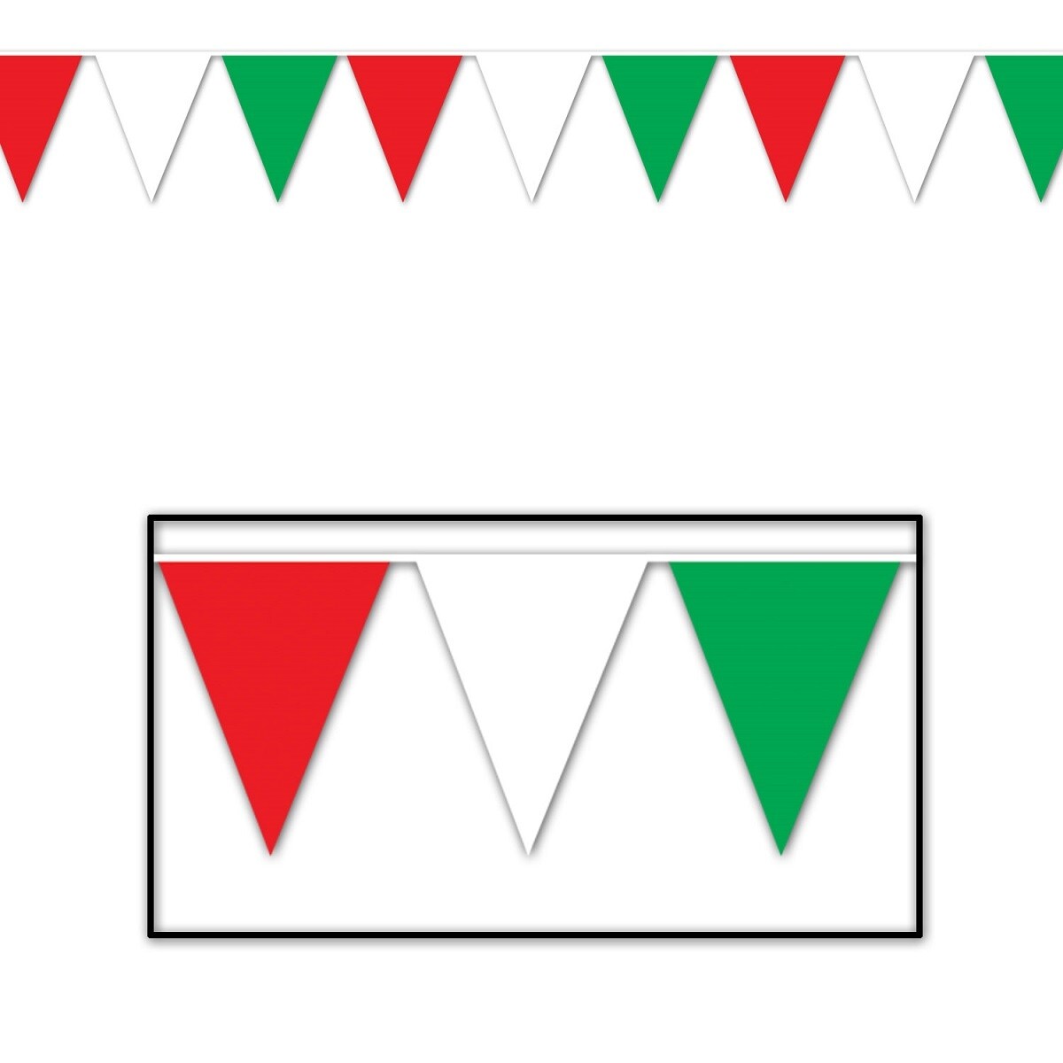 Shop Club Pack Of 12 Red White And Green Italian Outdoor Pennant
