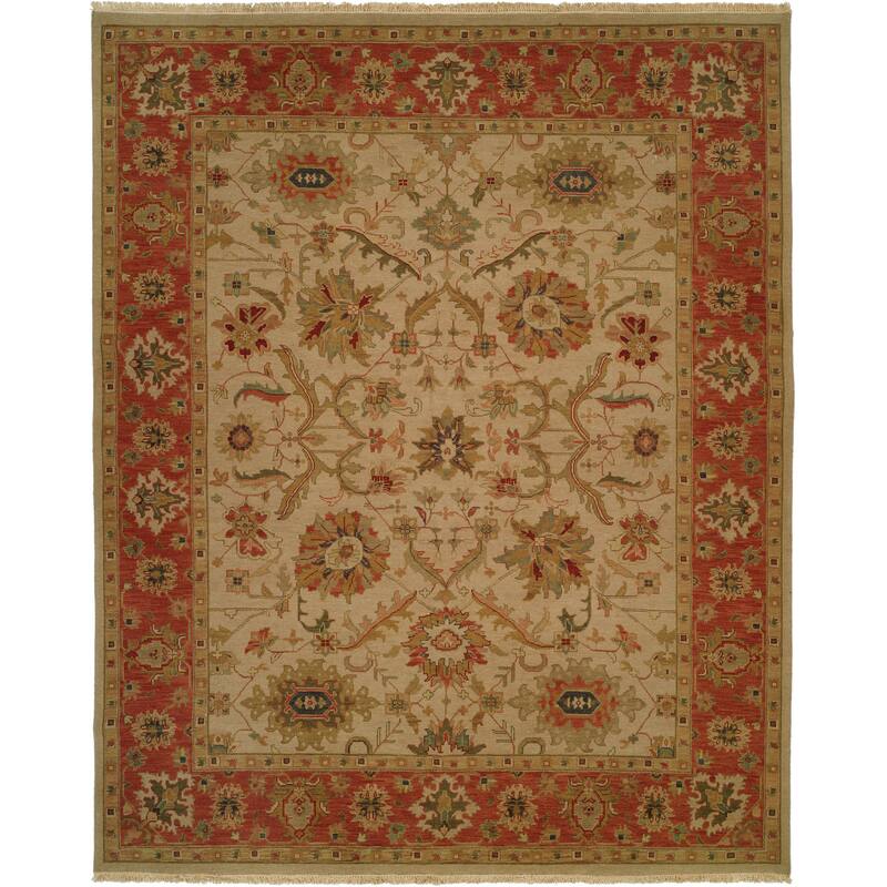 Traditional White Flatweave Wool Area Rug - 6' Round - White