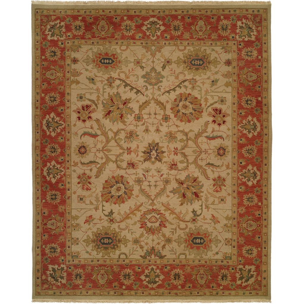 Traditional White Flatweave Wool Area Rug