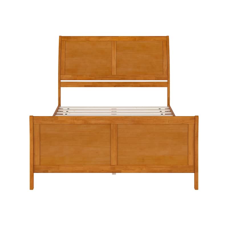 Valencia Solid Wood Low Profile Sleigh Platform Bed with Matching Footboard