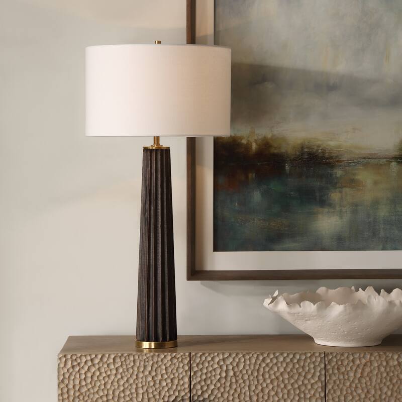 Uttermost Forage Dark Scalloped Table Lamp - 31.5" H X 15" W X 15" D