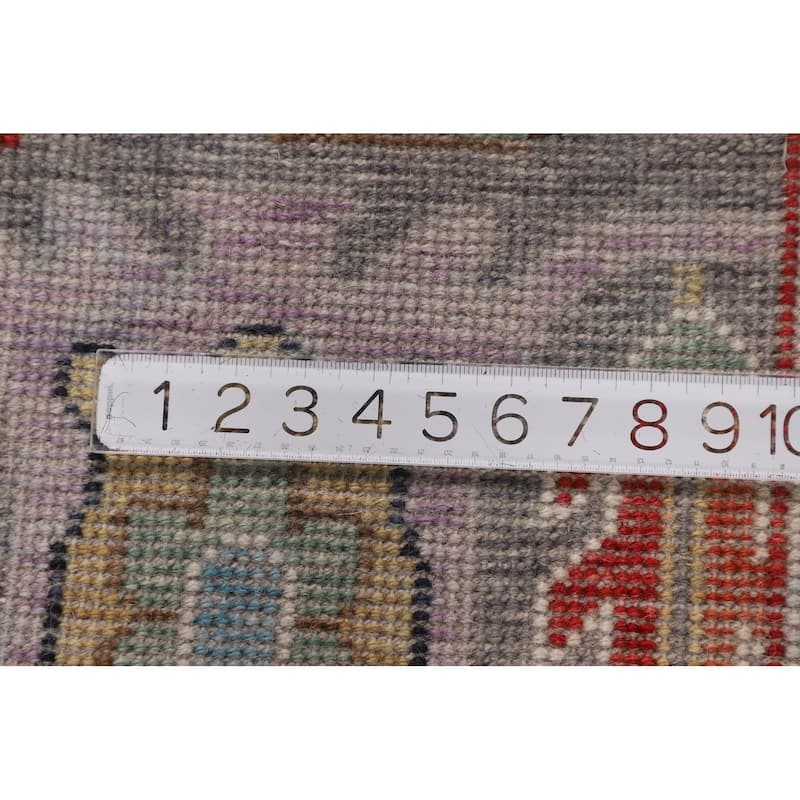 Transitional Gray Oushak Oriental Area Rug Hand-Knotted Wool Carpet - 7'9"x 10'4"
