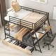 preview thumbnail 8 of 15, Full Size Metal Bunk Bed with Built-in Desk, Light and Drawers, Black
