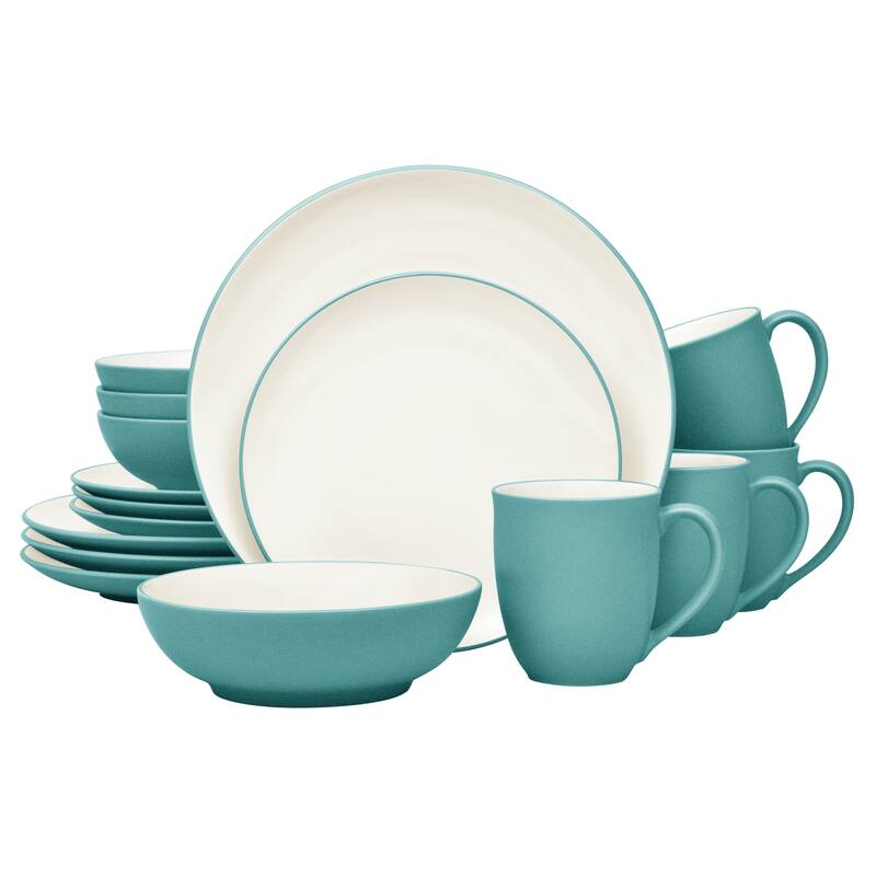 Noritake Colorwave 16-Piece Coupe Dinnerware Set, Service For 4 - Turquoise