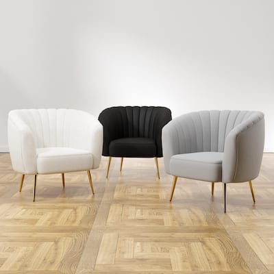 Albany Mid-Century Modern Flannelette Upholstered Accent Chair by Silver Orchid