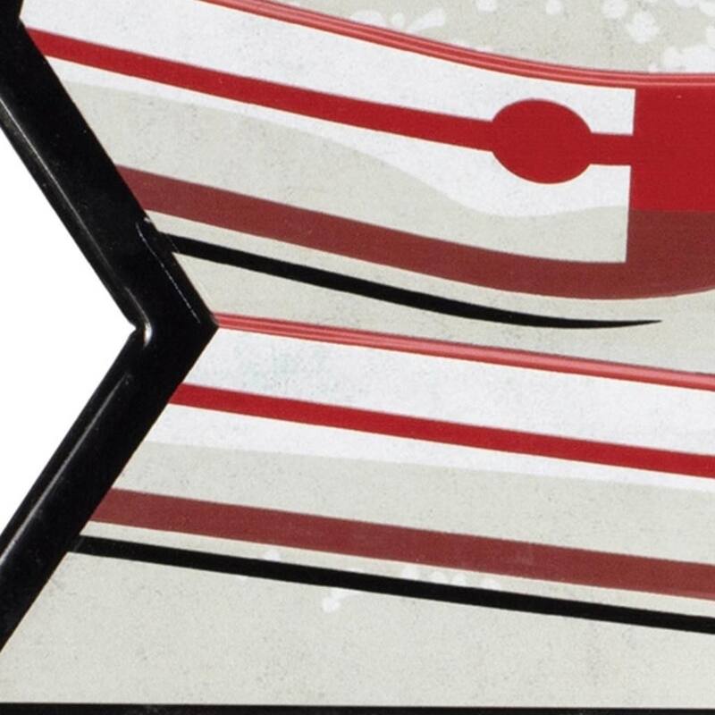 HomeRoots Set of Two Black Red And White Ski Lessons Metal Hanging Wall Decor