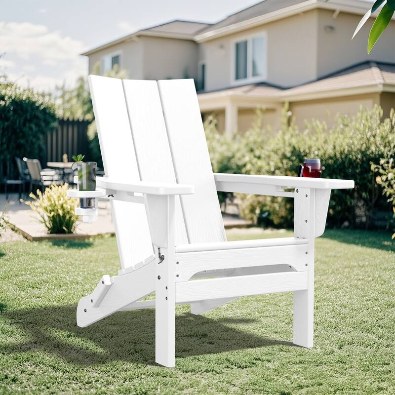 Foldable HDPE Modern Chair with Dual Cup Holders