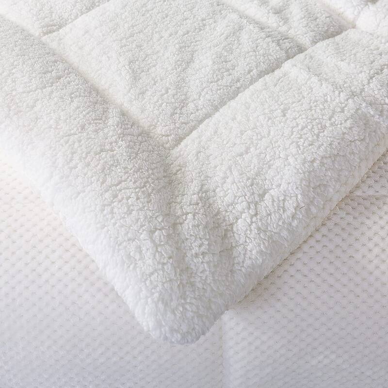 KASENTEX Luxury Plush Comforter, Ultra Soft Cozy Reversible Sherpa Machine Washable Bedding