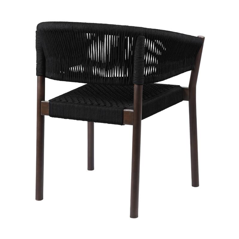 Doris Indoor Outdoor Dining Chair in Eucalytpus Wood with Rope - Set of 2