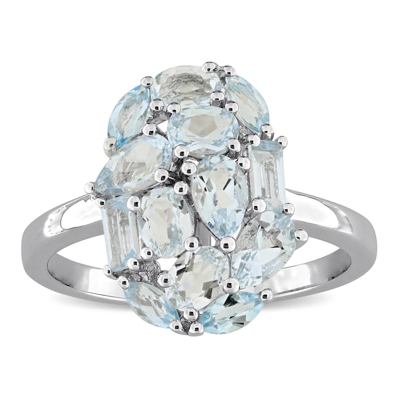 Miadora Multi-Shape Gemstone Cluster Ring Sterling Silver