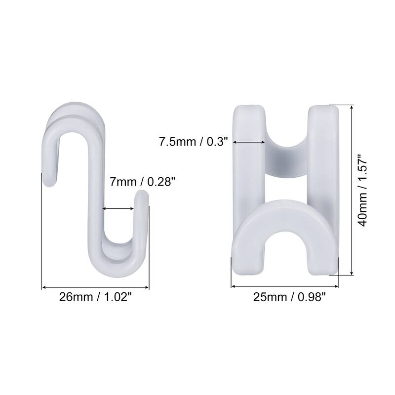 Clothes Hanger Connector Hooks, 20Pcs - ABS Hanger Extender Hooks - Grey