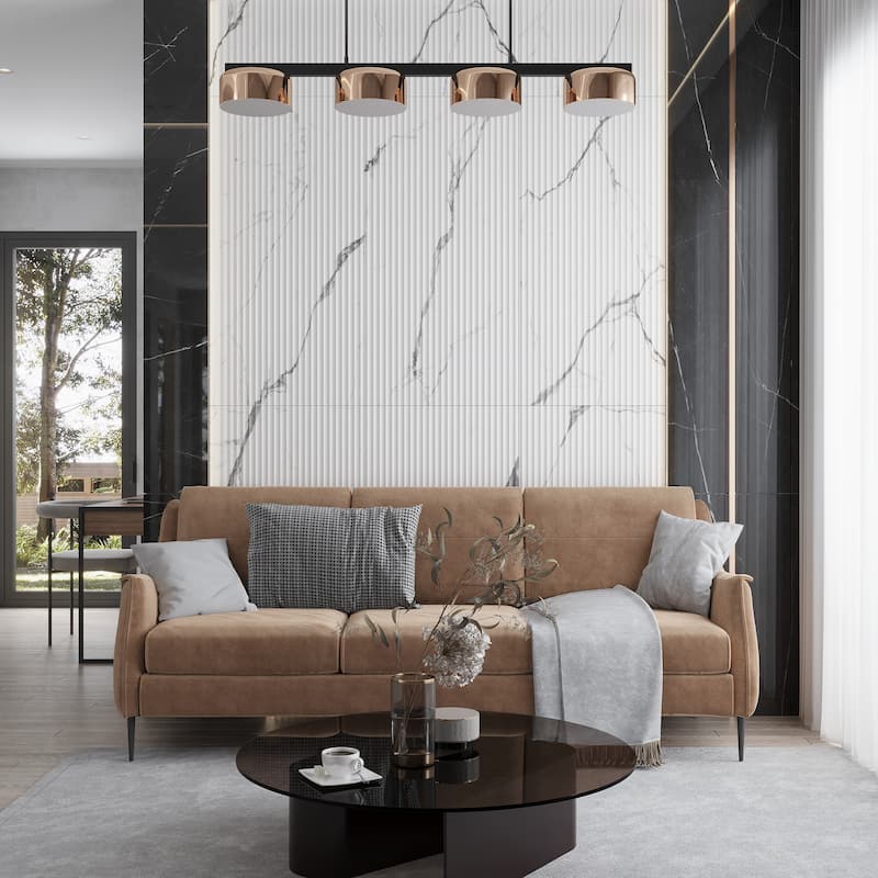 Terrain 24x48 White Gray Porcelain Large Format Fluted grooved Wall Tile (15.55 sq ft/case) - 2 Pack