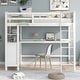preview thumbnail 4 of 48, Twin Loft Bed with Drawers and Desk, Wooden Loft Bed with Shelves - White