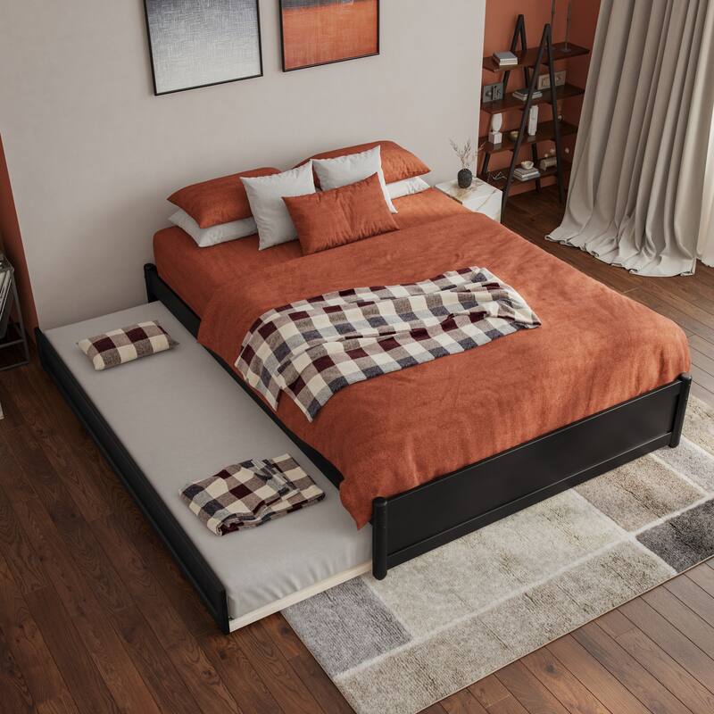 Barcelona Panel Platform Bed with Twin Trundle