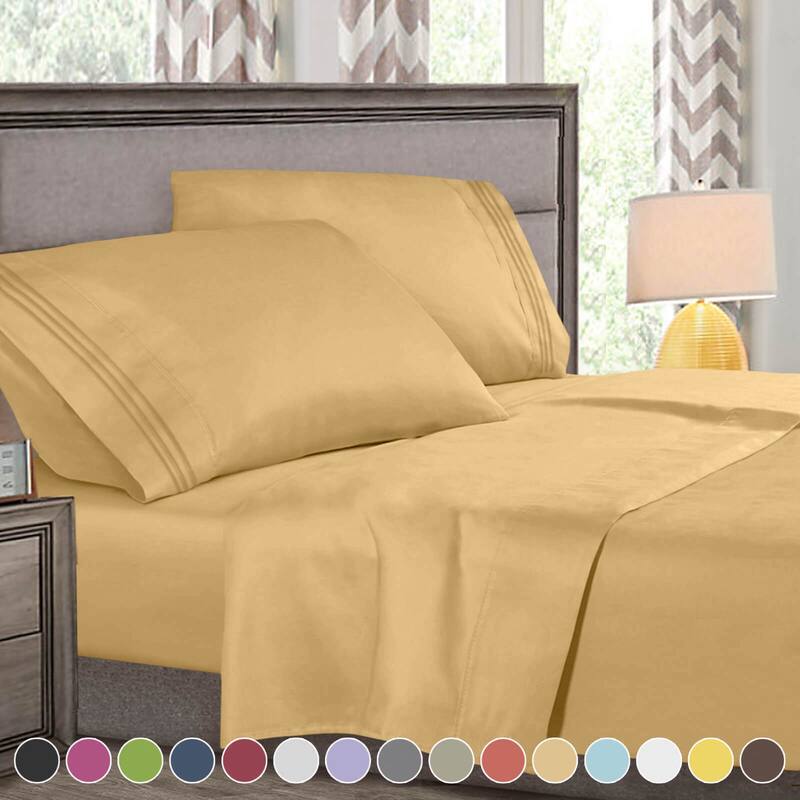 4 Pcs Deluxe Deep Pocket Bed Sheet Set in King Size Bed Bath & Beyond