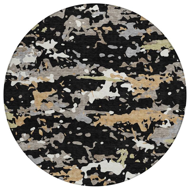 Machine Washable Indoor/ Outdoor Modern Calhan Chantille Rug