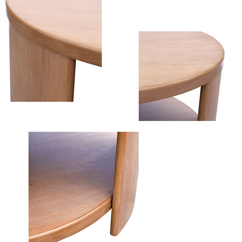 INK+IVY Skye Round Coffee Table with Shelf