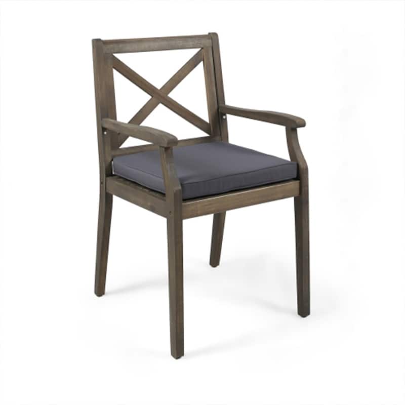 Perla Outdoor Acacia Wood Dining Chair (Set of 2) by Christopher Knight Home