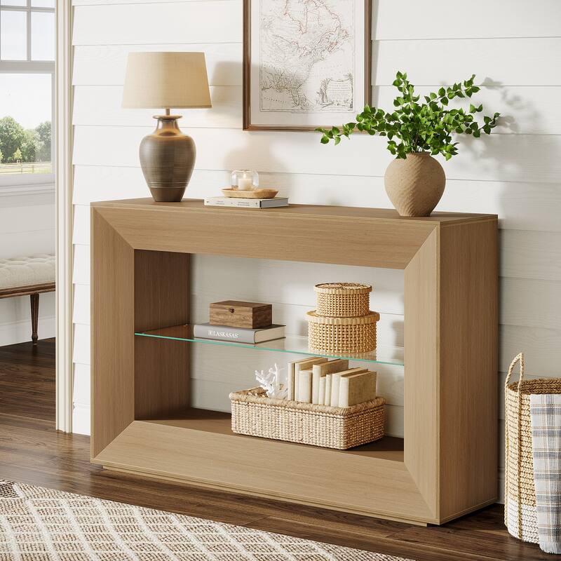 55-Inch Farmhouse Console Table 3-Tier Sofa Table for Entryway