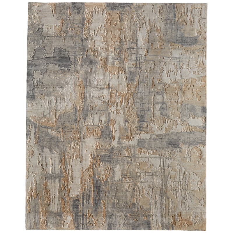 Grand Bazaar Hartman Machine Made Abstract Modern Area Rug - 8' x 10' - Gray/Tan/Ivory