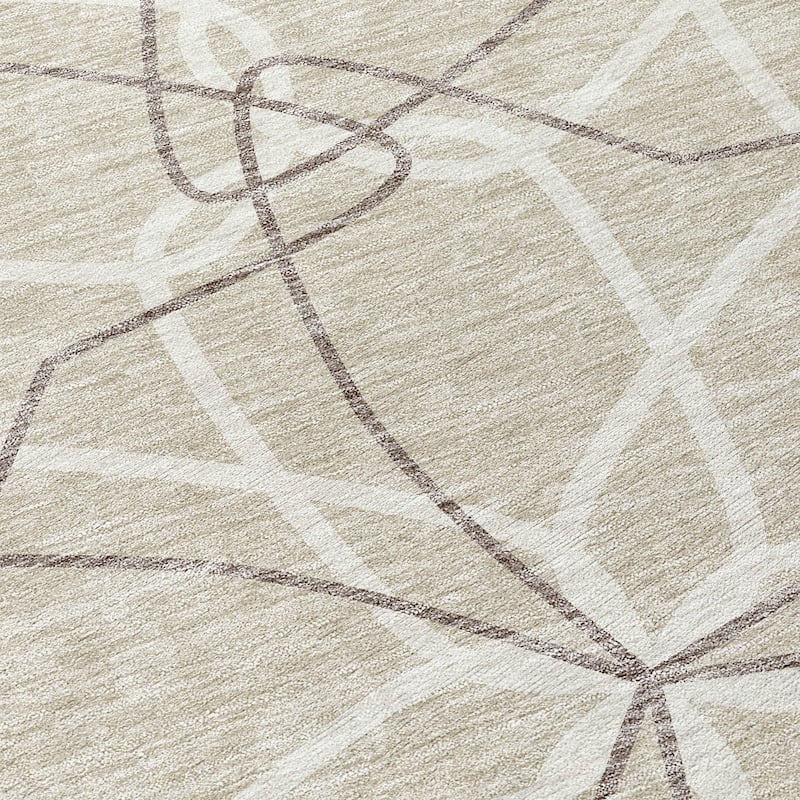 Machine Washable Indoor/ Outdoor Abstract Prism Chantille Rug