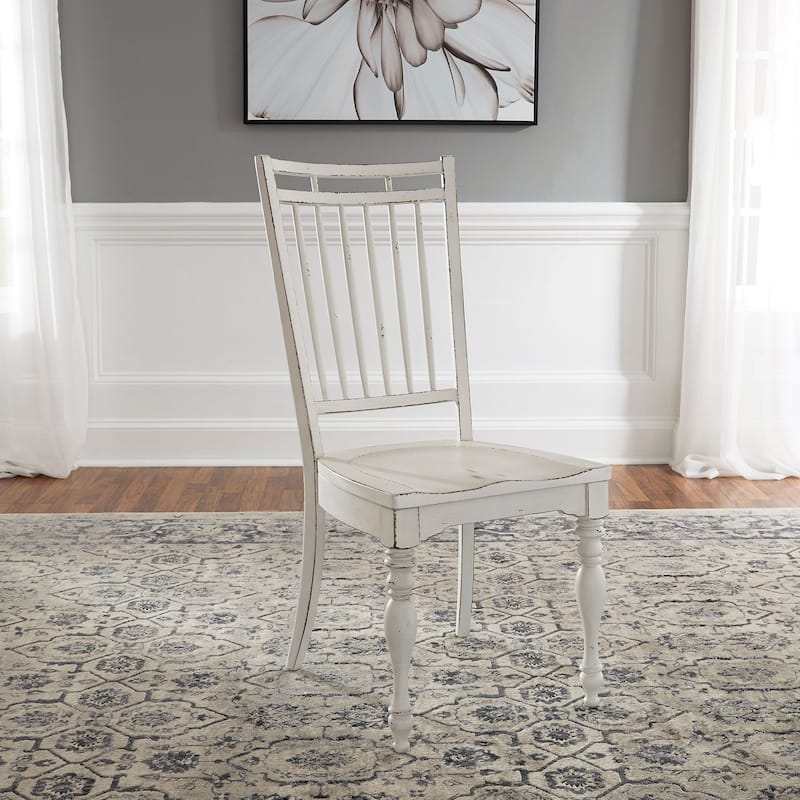 Magnolia Manor Antique White Weathered Bark Spindle Back Side Chair (Set of 2) - Set of 2