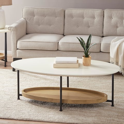 Madison Park Beauchamp White/ Natural Coffee Table