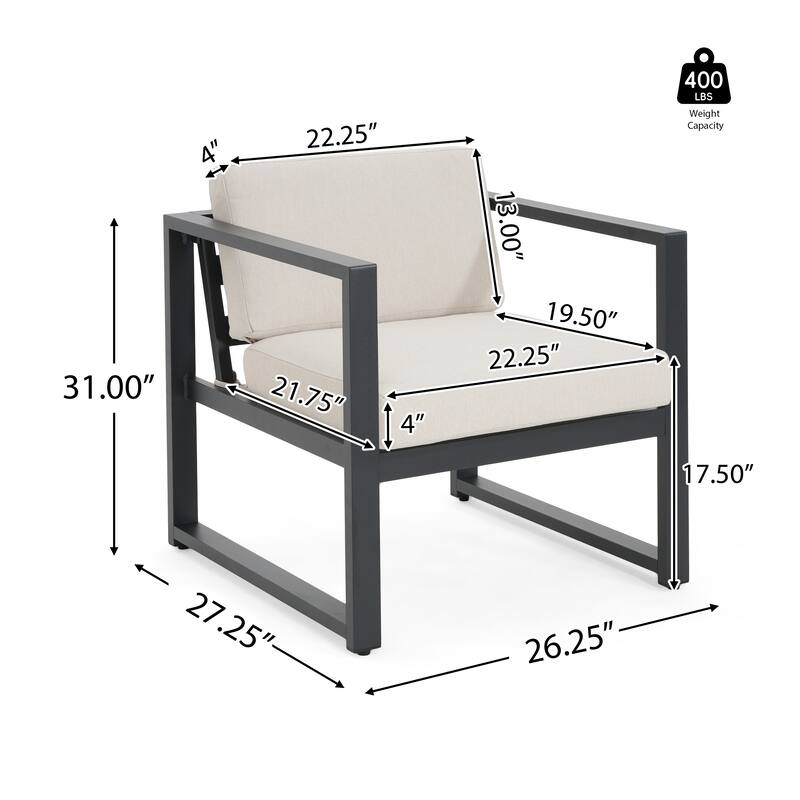 Navan Outdoor Patio Club Chair (Excluding the table)
