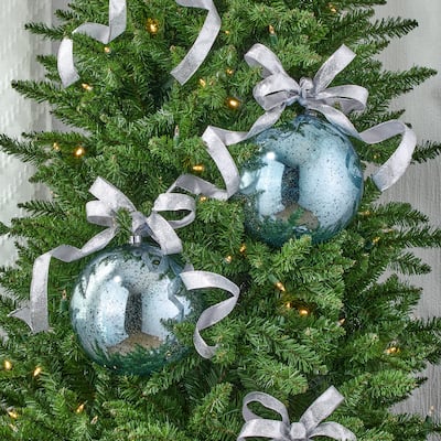 200mm Shatterproof Plastic Mercury Ball Ornament Set of 2