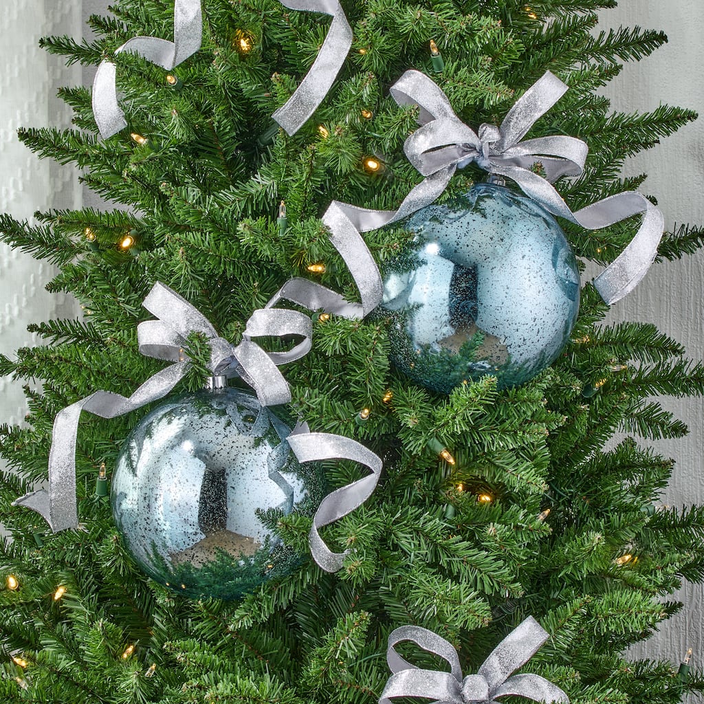200mm Shatterproof Plastic Mercury Ball Ornament Set of 2