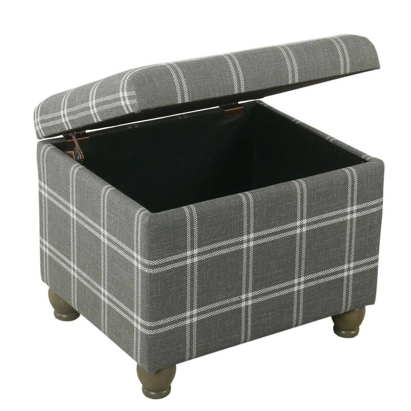 Porch & Den Bohmann Ash Grey Geometric Storage Ottoman