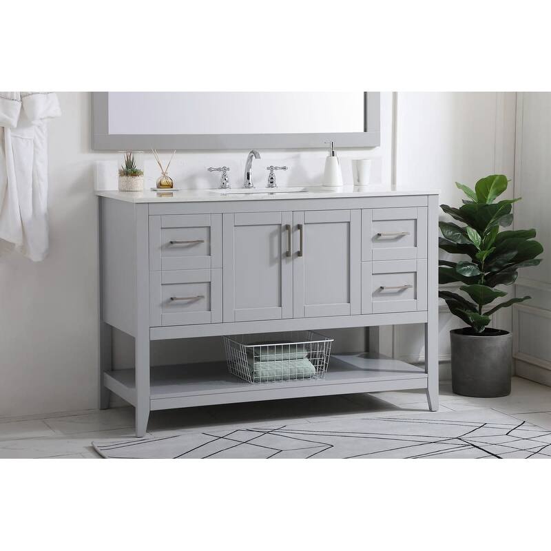 Elegant Lighting VF16048-BS Aubrey 48" Free Standing Single Basin