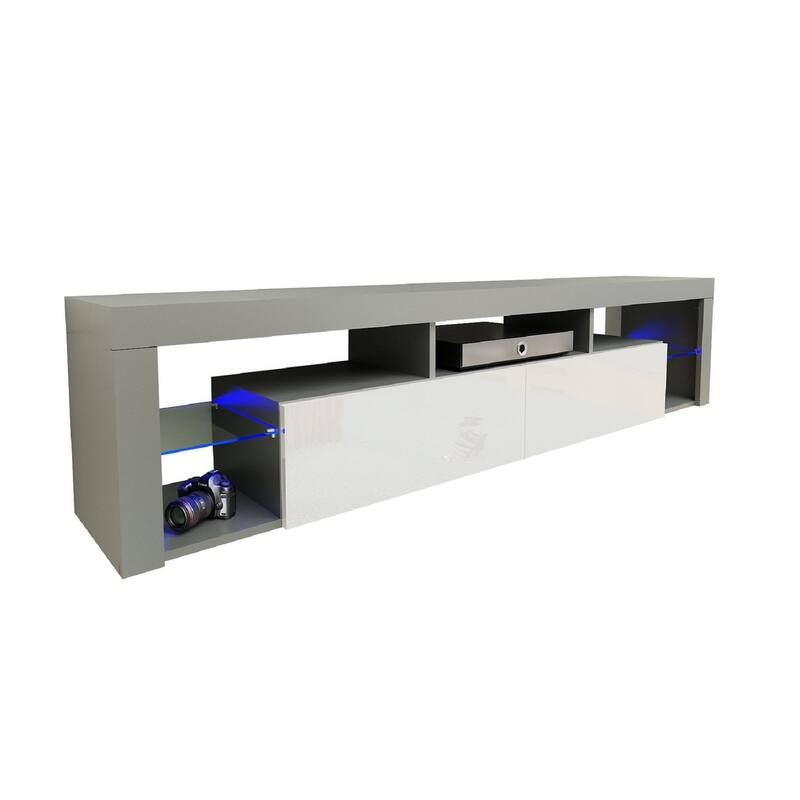 Milano 200 Wall Mounted Floating 79-inch TV Stand - Gray/White