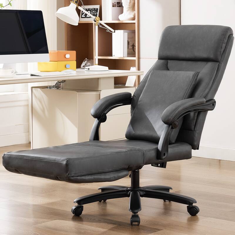 500Lbs Ergonomic Office Chair with Foot Rest, Faux Leather Executive Chair Reclining Chair, Swivel Heavy Duty Task Desk Chairs