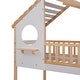 preview thumbnail 6 of 7, Beige Twin Over Twin Wood Bunk Bed with Storage