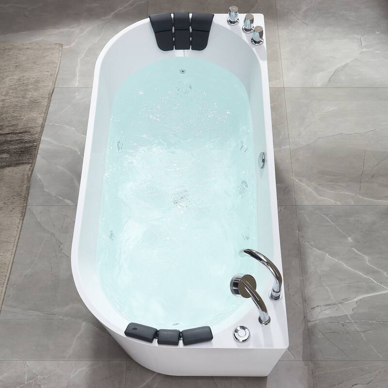 67" x 32" Free standing Whirlpool Acrylic Bathtub with Faucet